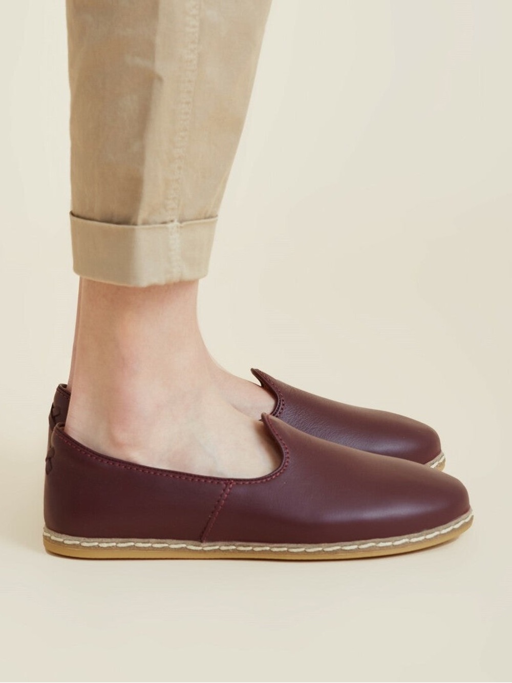 Charix Bordeaux Slip-On Loafers Size 38